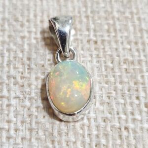 Elegant Silver Ethiopian Opal Pendant